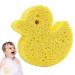Visiblurry Bath Sponge for Kids | Soft Wood Pulp Sponge Body Wash Scrubber | Shower Sponge Dead Skin Remover Cute Shower Brush Bath Supplies for Toddler Kids Baby Yellow