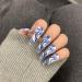 Runrayay Blue Press-On Nails - 24 Full Cover Acrylic Nail Set for Beginners | International Shipping - Buy Online on SooperMarket.com