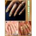Kalolary 20PCS Luminous Glitter Gel Nail Polish Strips - Glow in the Dark Adhesive Full Wrap Stickers with Nail File - Cream White - Buy Online on SooperMarket.com