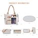 SONARIN 7pcs Nappy Changing Bag Set Multifunction Mummy Tote Bag Baby Changing Bag Shoulder Handbag Travel Diaper Bag with Bottle Bag Changing Mat and Stroller Straps white stripped(Khaki) - Buy Online on SooperMarket.com