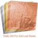Paxcoo 300 Gold Leaf Sheets for Resin Jewelry Making, Nail Art, Slime & Gilding Crafts - 5.5x5.5 Inches, 300Pcs Gold, Silver, and Rose Gold Metallic Leaf - Buy Online on SooperMarket.com