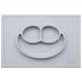 ezpz Happy Mat (Pewter) - 100% Silicone Suction Plate with Built-in Placemat for Toddlers + Preschoolers - Divided Plate - Dishwasher Safe - 24 months+