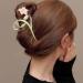 Gold Metal Lily Flower Hair Clip - Pink Floral Barrette for Strong Hold - Cute Fashion Hair Accessory for Thick & Thin Hair - Buy Online on SooperMarket.com