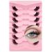 7 Pairs of Half Eyelashes Cat Eye 12 mm Short Cat's Eye Artificial Eyelashes Natural Look 1/2 Corner False Eyelashes Set 3/4 Corner Eyelashes Reusable Lightweight Makeup Eyelashes (1-33) 7P-HF-1-33