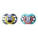 Tommee Tippee Fun Style Pacifiers Symmetrical Design BPA-Free Silicone Binkies 18-36m 2 Count Colors and Designs Vary - Buy Online on SooperMarket.com