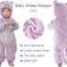 COOKY.D Baby Hooded Rompers | Winter Flannel Jumpsuit Pajamas | Infant 3-6 Months - Buy Online on SooperMarket.com