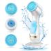 Facial Cleansing Brush Waterproof Deep Cleaning Exfoliation Rotating Spa Machine with 2 Speed Modes Electric Face Brush with 3 Replacement Brush Heads for Women (Blue)