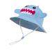 LANGZHEN Beach Sun Protection Hat for Baby Girls Adjustable Toddler Kids Hat Wide Brim Summer Play Hat with Chin Strap Blue - Shark 4-6 Years