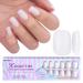 btartboxnails XS Short Square Gel Nail Tips - Pre Colored Milky White Soft Gel Nail Tips Milky White Press on Nails Natural XCOATTIPS Pre Applied Tip Primer C-XS Square Milky White