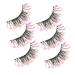 PLAFOPE 3 Pairs Fake Eyelashes Extensions Faux Eyelashes Halloween Fake Eyelashes Individual Fake Eyelashes Halloween Wispy Eyelashes Fake Lashes Glitter Eyelashes Chemical Fiber 4x1.2cm As Shown 2