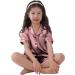 SWOMOG Kids Silk Pyjamas Set | Short Sleeve Button-Down Satin PJs | Misty Rose | Ages 4-16 - Buy Online on SooperMarket.com