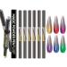6pcs Double Head Air Cushion Pen 12 colors Chrome Nail Powder Kit Holographic Nail Powder Sponge Stick Mirror Effect Nail Polish Pens Acrylic Nail Powder#A A004#