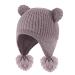 KAKU NANU Toddler Winter Hat Cute Double Pom Pom Earflap Hat Warm Beanie with Fleece Lined More Colors Suitable for Baby Boys and Girls from 6 Months to 4 Years 2-4 Years Dark Purple