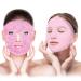Silicone Face Mask Cover and Ice Face Mask Set Cooling Face Mask For Dark Circles Puffiness Migraines Stress Redness Reusable Anti-Wrinkle Silicone Face Mask Holder for Sheet Masks(Pink)