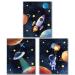 Mwoot 3 pieces of children's room decoration poster 30x40cm wall decoration pictures large space murals for baby room decoration young bedroom canvas printing pictures without frame room decoration accessories - b motif
