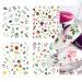Floral and Butterfly Nail Art Stickers - Watercolor Decals for Women's DIY Manicure - 12PCS - Buy Online on SooperMarket.com