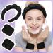 Puffy Spa Headband Set for Women - Black Terry Towel Cloth Fabric Headbands for Skincare, Shower, and Makeup Removal - Buy Online on SooperMarket.com