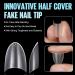 TOMICCA Short Almond French Edge Nail Tips - 240 pcs Clear Matte False Nails - 12 Sizes Half Cover Artificial Nails for Acrylic Extensions - Buy Online on SooperMarket.com