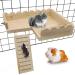 BNOSDM Hamster Wooden Platform with Climbing Ladder Gerbil Standing Platform Set Wood Cage Accessories Toys Wooden for Mouse Rats Chinchilla Squirrel Guinea Pig Bird Parrot Small Animals Large (12.5x9.8x2.4 inches)
