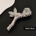2Pcs Metallic Rose Hair Claw Clips - Medium Size Elegant Floral Barrettes for Women with Thick or Thin Hair - Strong Hold and Stylish Hair Accessory - Buy Online on SooperMarket.com