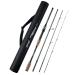 Goture Travel Fishing Rods 2 Piece/4 Piece Fishing Pole with Case/Bag Fly Fishing Kit/Surf Casting/Spinning Rod Ultralight Fishing Baitcast Rod 6ft-12ft for Saltwater Trout Bass Walleye Pike 4 Piece Fishing Rod Dark Green Spinning/8'-mf/Mh