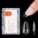Modelones nail tips 216 piece of full cover nail tips set soft gel tips set pre-buff pmma resin nail tips artificial nails for sticking on nail art diy 12 sizes short almond short almond 216pcs half matte