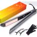 ANGENIL Ionic Hair Straightener and Curler 2 in 1 Professional Flat Iron Ceramic Titanium Straightening Curling Iron in One Fast Heating Dual Voltage Travel Styling Tools with Auto Shut-Off Gray