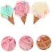 FRCOLOR Body Scrubber Set - 3pcs Ice Cream Bath Balls & Puff for Spa-Quality Cleansing | Perfect Loofah Cleaner & Bathing Sponge for All Skin Types - Buy Online on SooperMarket.com