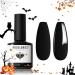 modelones Gel Nail Polish 1 Pcs 15 ML Black Gel Polish Pure Black Nail Polish Fall Color Gel Polish Halloween Nails Soak Off Nail Art Manicure Home Gift for Women Girl A01-Black