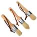 Professional Chalk and Wax Paint Brush Set, 3pcs Small Round Reusable Natural Bristle Brushes for Folk Art Home Decor DIY Painting Stencils, Compatible with Annie Sloan Chalk Paint Milk Paint