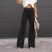 Vintage Y2K High Waist Corduroy Flared Pants for Women - Black | Streetwear Wide Leg Trousers with Pockets - Buy Online on SooperMarket.com