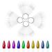 200pcs Clear Stiletto Nail Swatches Sticks Fan-shaped Nail Gel Nail Polish Display Board Detachable Practice Sticks Wheel with Ring Holder