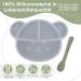 Suction Silicone Baby Plate with Lid, Spoon & Divided Sections - BPA Free & Dishwasher Safe - Toddler Self Feeding Dinnerware Set in Light Green - Buy Online on SooperMarket.com