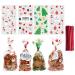 Christmas Cellophane Bags Christmas Candy Bags with Twist Ties Xmas Party Gift Bags Christmas Candy Cookie Bags Goodies Treat Bags for Christmas Party Supply Party Favor 50pcs