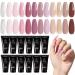 Beetles Poly Nail Extension Kit 12 Colors Pink Nude Poly Nail Gel Clear White Glitter Poly Extension Gel Nail Kit Lazy Afternoon Nail Extension Gel Spring Nail Art Design Easy DIY Gift for Women 12 Colors Lazy Afternoon