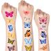 100 Colorful Waterproof Butterfly Temporary Tattoos - Watercolor Flower & Butterfly Stickers for Women, Kids - Body & Face Decoration, Party Favor - Buy Online on SooperMarket.com