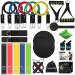 23 Pack Resistance Bands Set Workout Bands, 5 Stackable Exercise Bands 5 Loop Resistance Bands 2 Core Sliders  Door Anchor Handles Ankle Straps Carry Bag Instant Cooling Towel Wrist Wraps