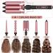 5-in-1 Ceramic Curling Wand Set with LCD Display - Interchangeable Waver Curling Iron for Long/Short Hair - Pink - Buy Online on SooperMarket.com