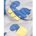 Baby Snowsuit Winter Romper | Cotton Jumpsuit with Detachable Hood | Cartoon Dinosaur Design | 6-9 Months Blue - Buy Online on SooperMarket.com