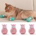 4 pieces of anti-scratch boots: Silicone cat shoes with adjustable paw protection for bathing shaving examining and treating cats. (Powdered) Rosa cat paw cover Type1