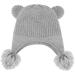 Toddler Winter Hat with Double Pom Pom Earflaps | Fleece Lined Beanie for Baby Boys and Girls | 6-12 Months, Grey - Buy Online on SooperMarket.com