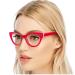 Cat Eye Reading Glasses Blue Light Blocking, Fashion Oversized Designer Computer Readers for Women Anti Glare Filter Eyeglasses, Red 2.75 Red 2.75 x
