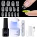 Tomicca nail tips and glue gel kit gel nail x extension set nail tips and glue gel nail kit 8 in 1 nail glue 240pcs soft gel full cover nail tips nail extension uv lamp-ballerina court 5th ballerina short