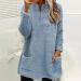 AMhomely Women's Plus Size Teddy Fleece Hooded Jumper - V Neck Pullover Sweatshirt in Blue - 3XL - Buy Online on SooperMarket.com