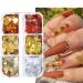 Maple Leaf Nail Glitter Sequins 3D Holographic Fall Leaves Nail Art Flakes 6 Colors Laser Autumn Leaf Nails Decals Stickers for Acrylic Nails Decorations DIY Crafts B