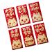 Generic 6pcs Traditional 2024 New Year Hong Bao Red Envelopes Year of The Dragon Hongbao Red Packet for Birthday Spring Festival Wedding Style B