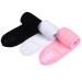 Quesuc Spa Facial Headband Make Up Wrap Head Terry Cloth Headband Adjustable Towel for Face Washing Shower 3 Pieces (White Black Pink)