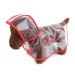Petcute Hunders coat waterproof pet rain coat with hood transparent PVC breathable dog raincoat with button closure suitable for medium and large dogs L red red