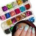 Holographic Nail Glitters Sequins Set - 4 Boxes | Butterfly, Heart, Alphabet, Star | Chunky Flakes for Nail Art, Craft, Makeup - Mixed Colors - Buy Online on SooperMarket.com