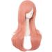 MapofBeauty 28 Inch Women Side Bangs Long Curly Hair Cosplay Wig in Orange Pink - 70cm - Buy Online on SooperMarket.com